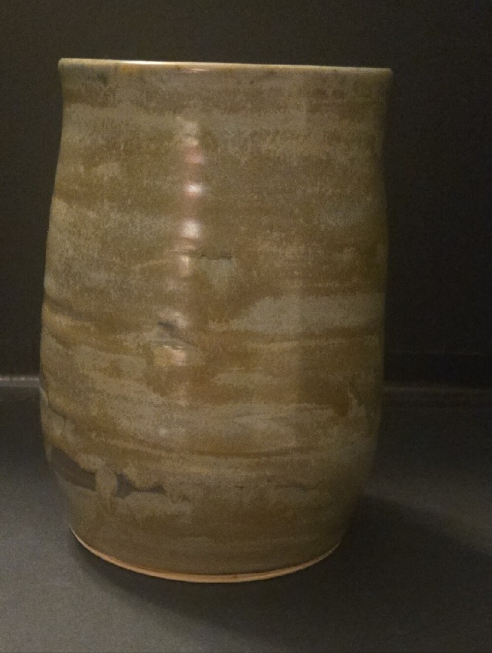 Handcrafted Olive Green Ceramic Vase By Sena Jones.